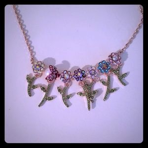 Betsey Johnson Flowers Necklace